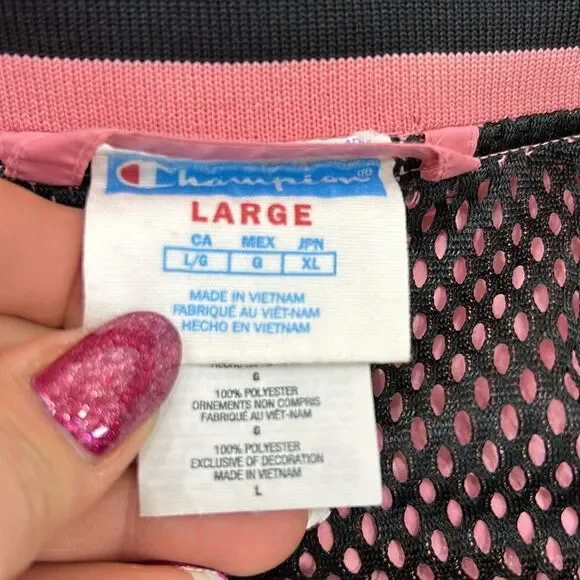 Champion pink light weight large logo jacket windbreaker - Picture 4 of 5